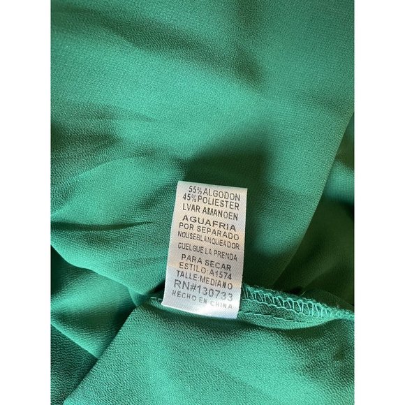 Umgee Women’s Top Medium Baby Doll Open Cross Cross Back‎ Balloon Sleeve Green - Picture 13 of 13